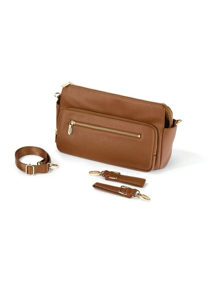 Pram Caddy | Multitasker -  Chestnut Brown Vegan Leather