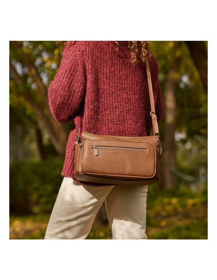 Pram Caddy | Multitasker -  Chestnut Brown Vegan Leather