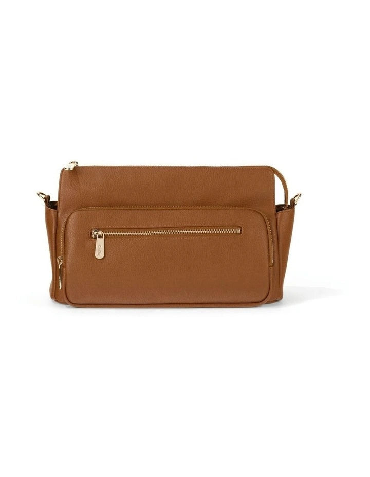 Pram Caddy | Multitasker -  Chestnut Brown Vegan Leather