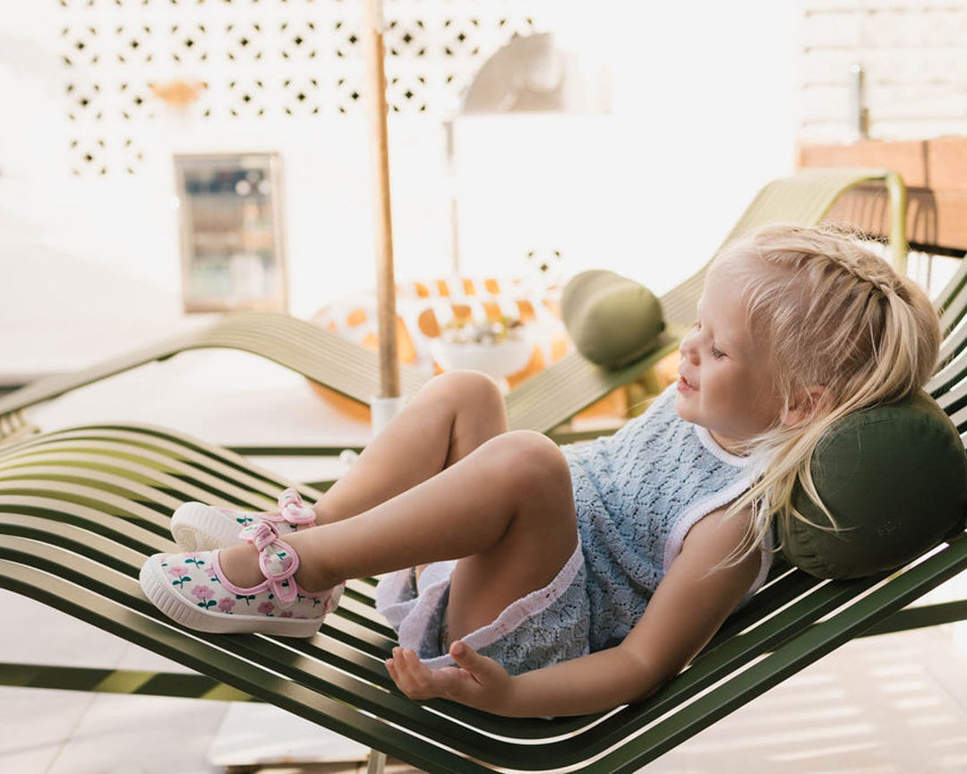 Bella Knit Shorts - Blue and White