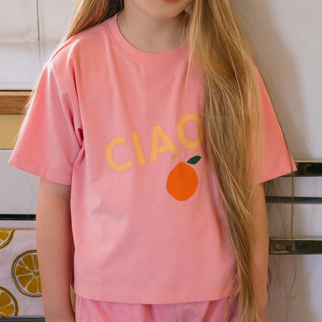 Mid Sleeve Tee | Ciao - Pink Icing