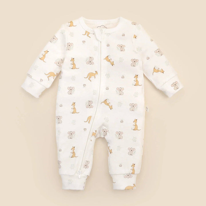 Organic Cotton Growsuit - Kangaroo & Koala