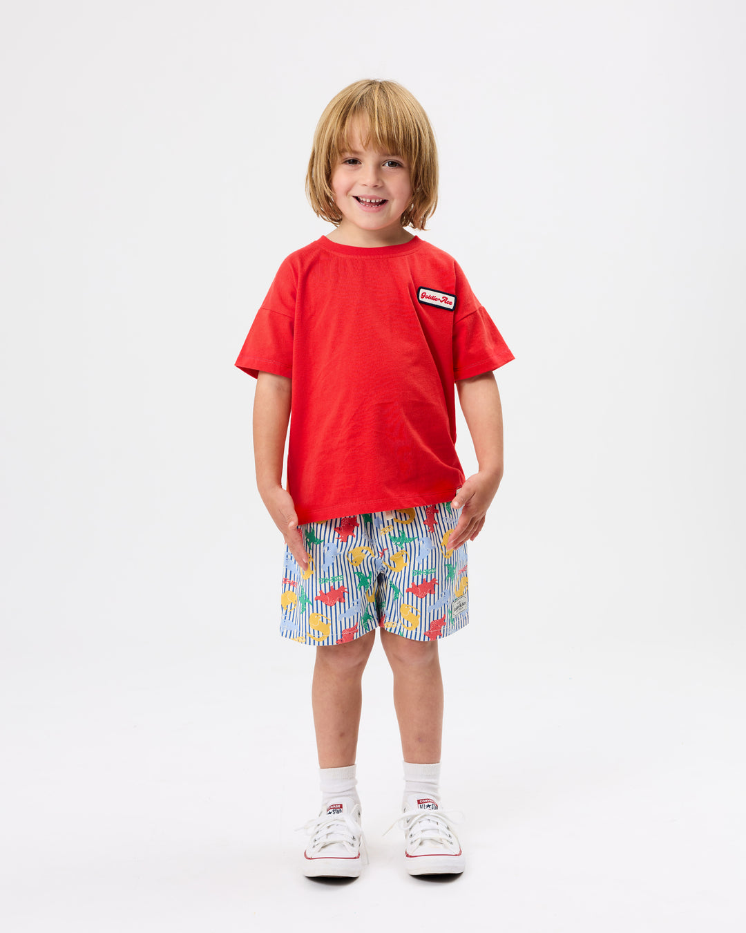 Contrast Stitch T-Shirt Red