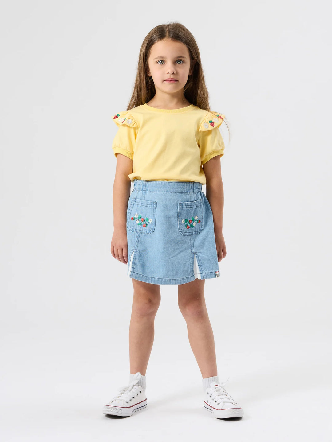 Flounce Shoulder Strawberry Top