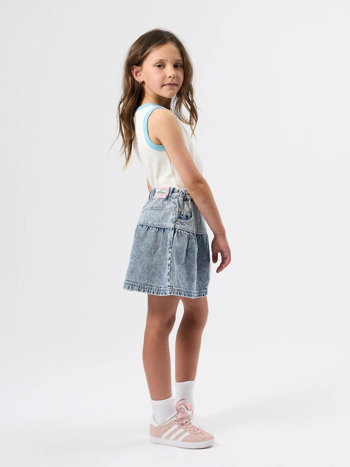 Denim Skirt | Pinstripe Peplum