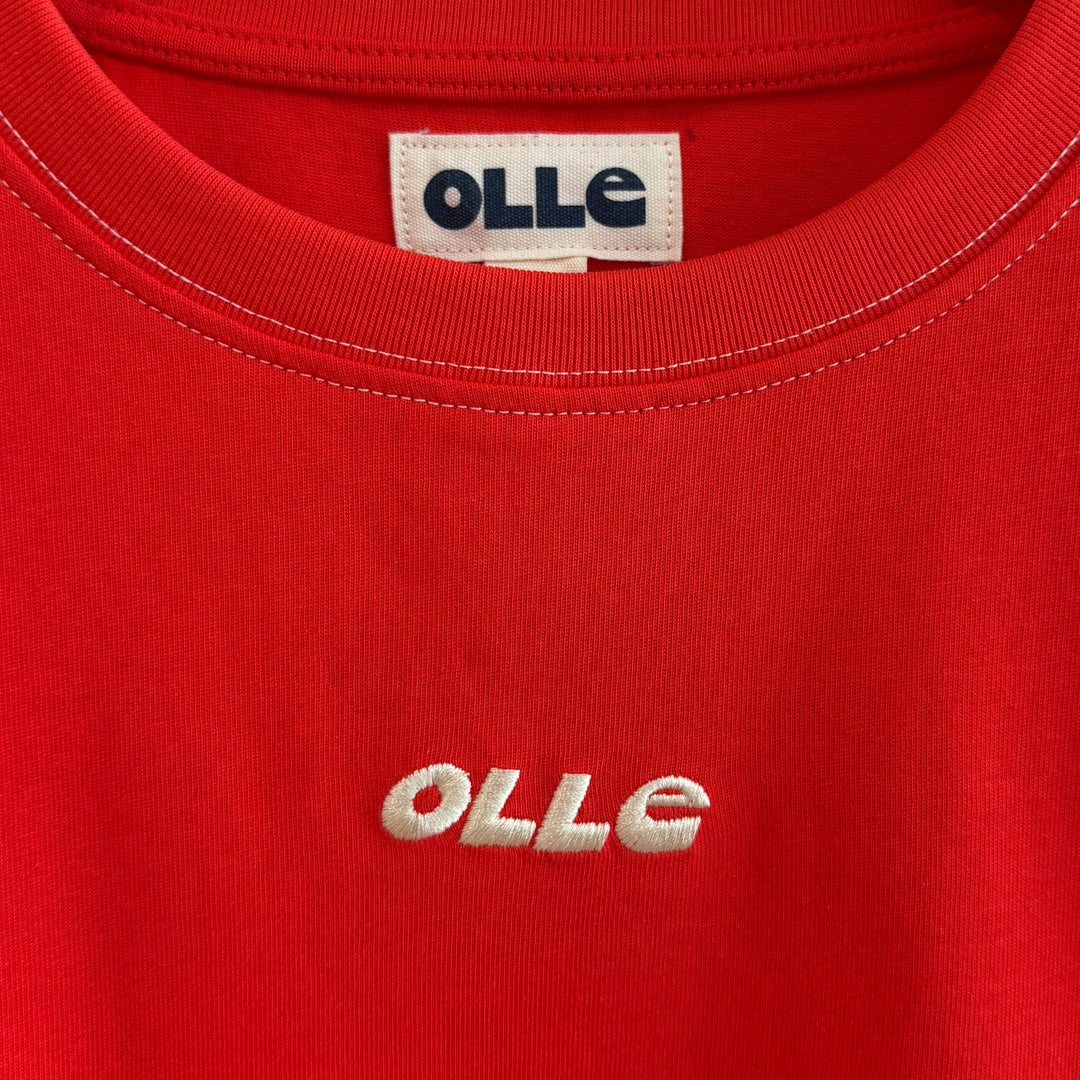 Contrast Stitch Ss Tee - Flame