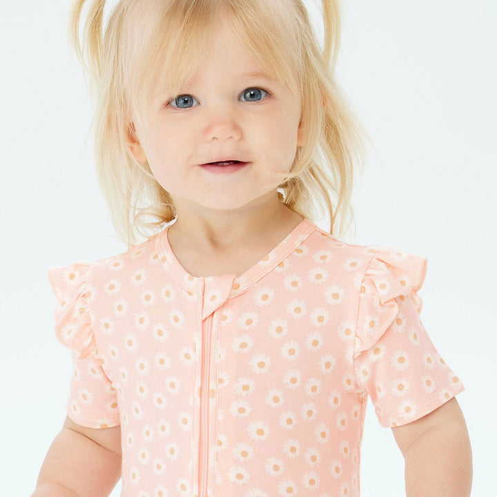Onesie | Day or Night Short Sleeve with Frill - Daisy Charm