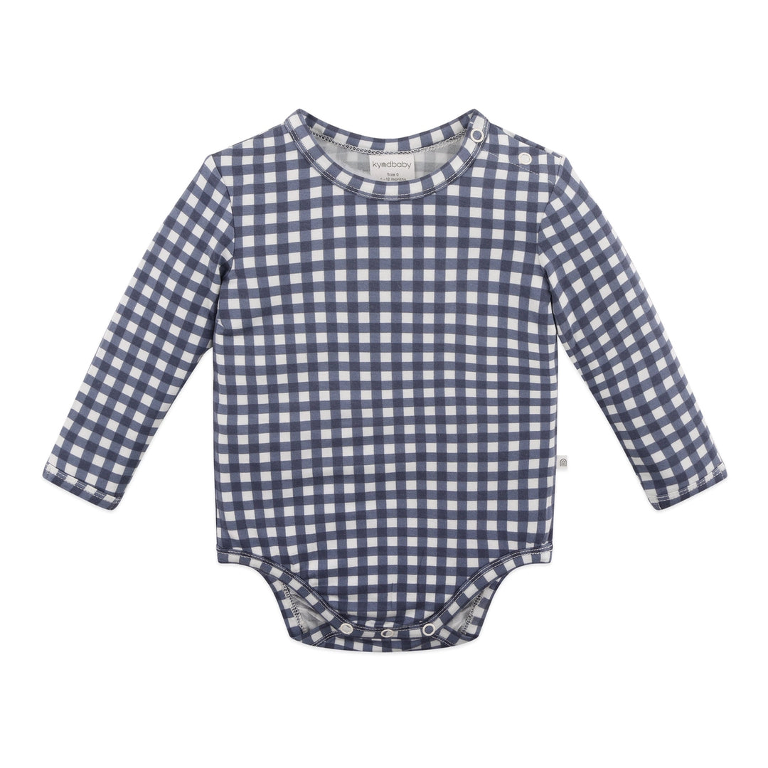 Bodysuit | Long Sleeve - Navy Gingham