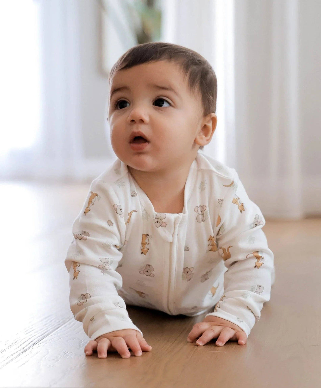 Organic Cotton Growsuit - Kangaroo & Koala
