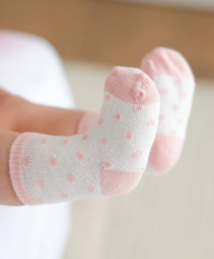 Organic Cotton Baby Socks - Pink Dots