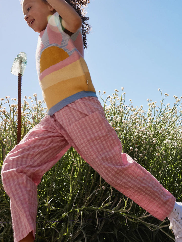Lightweight Gingham Kit Pocket Pant - Pink