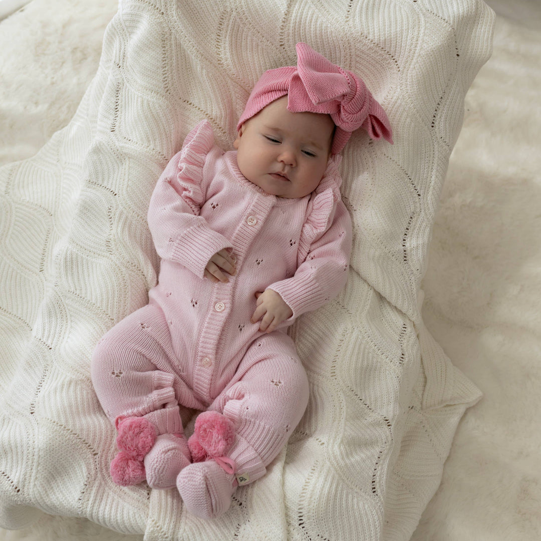 Pointelle Knit Romper | Classic Pink