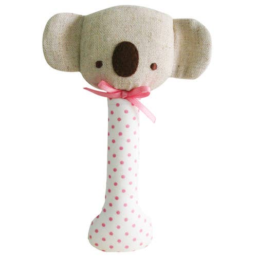 Rattle | Koala - Spot Pink on Ivory