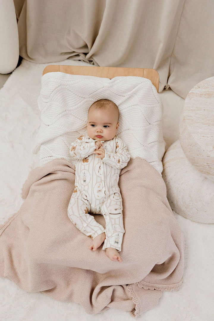 Heritage Knit Blanket | Biscotti