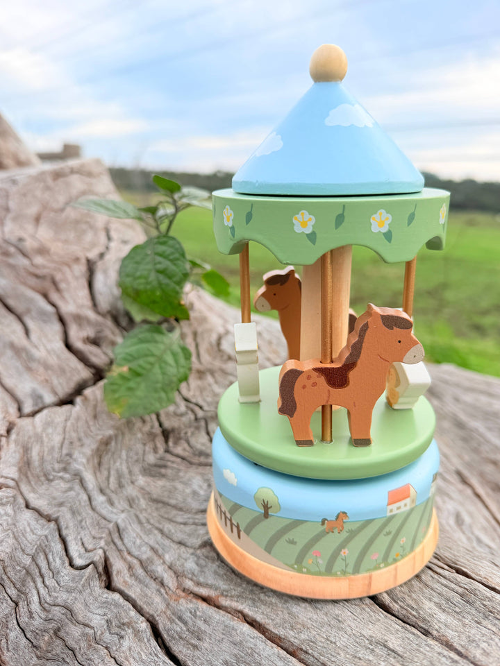 Wooden Carousel | Farm Music Box