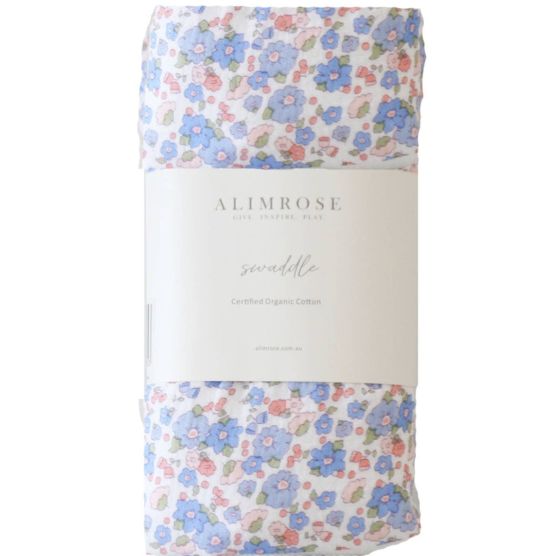 Organic Muslin Swaddle | Liberty Blue