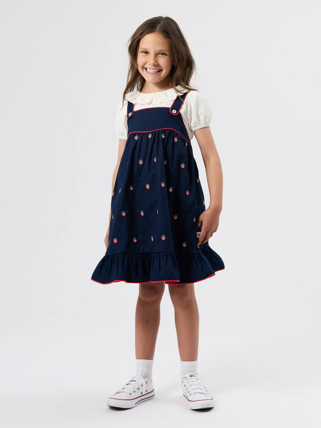 Mini Strawberry Embroidered Dress