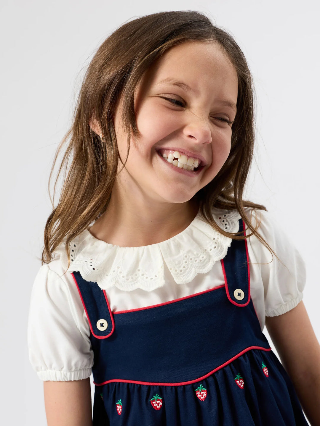 Mini Strawberry Embroidered Dress