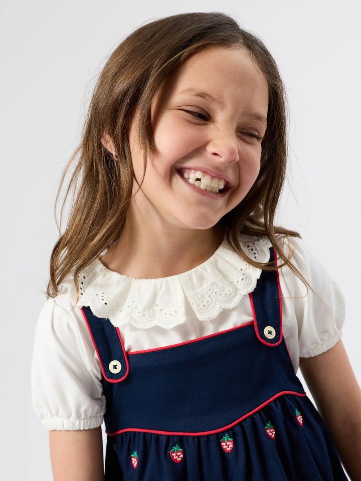 Mini Strawberry Embroidered Dress