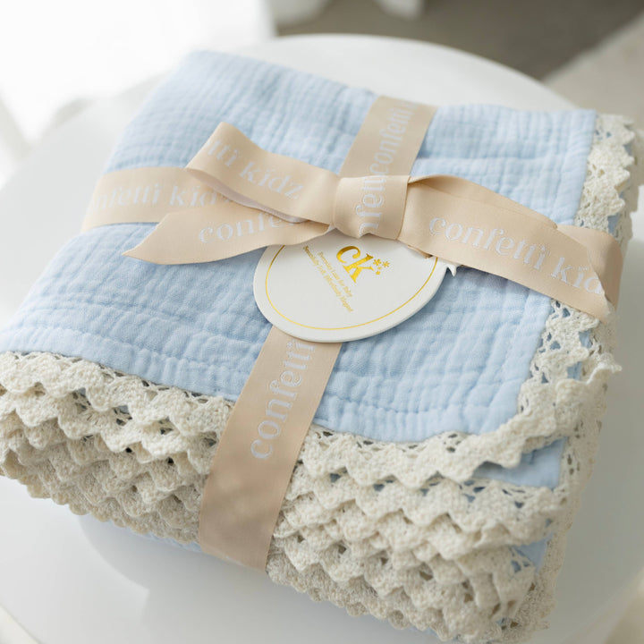 Classic Muslin Blanket | Soft Blue