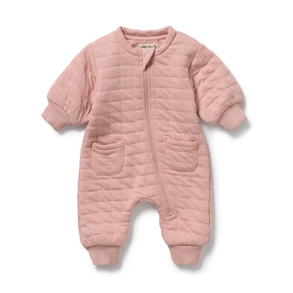 Growsuit | Organic Terry | Quilted - Rose