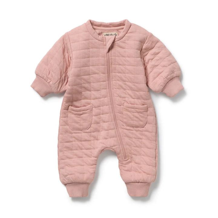 Growsuit | Organic Terry | Quilted - Rose
