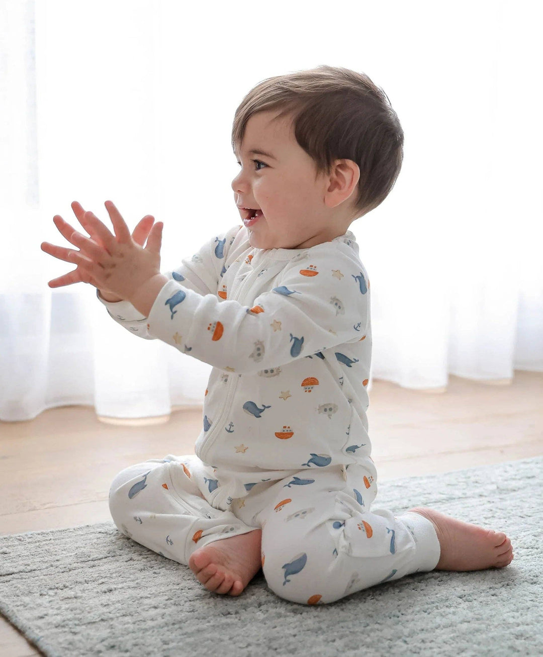 Organic Cotton Growsuit - Sea