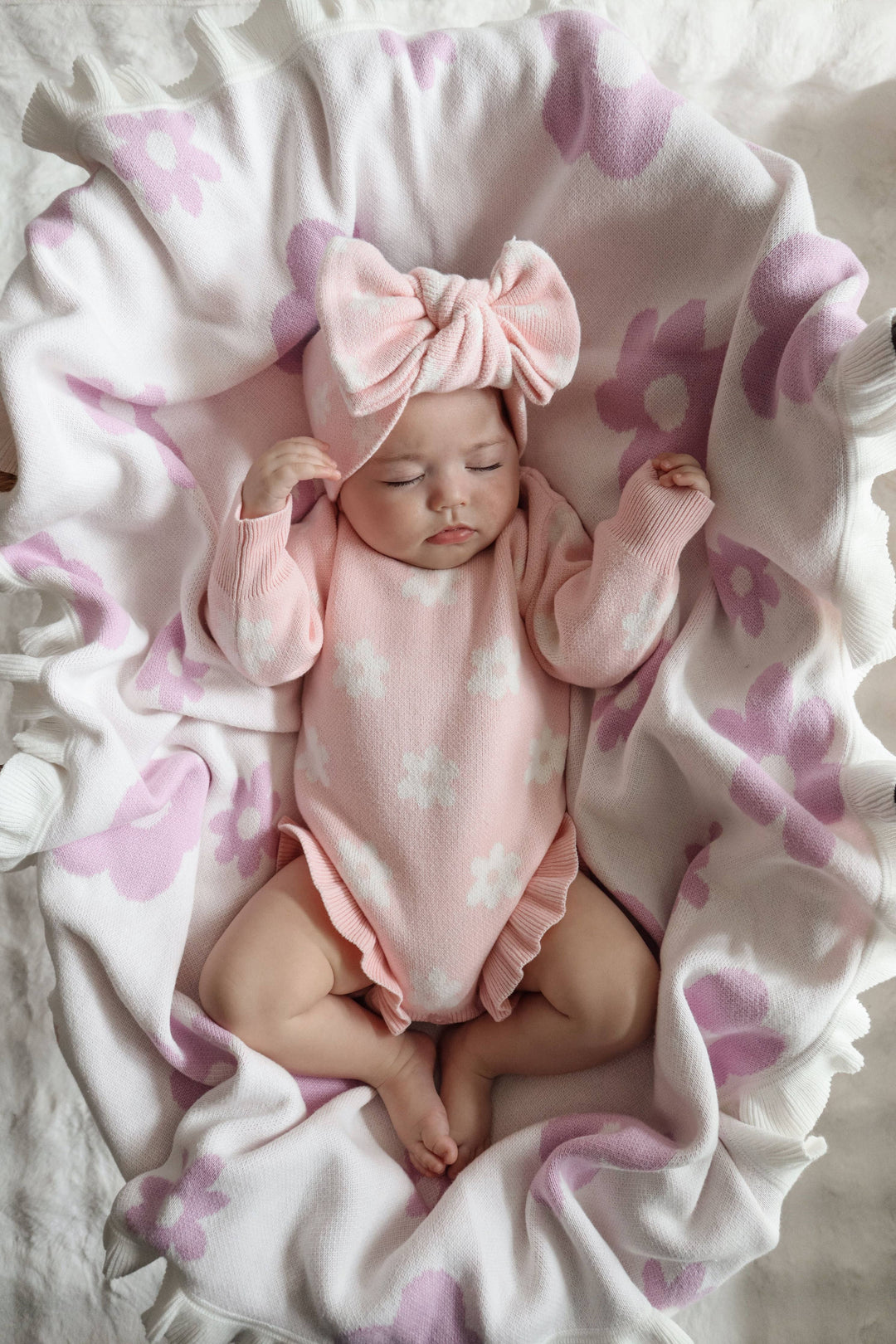 Frill Romper | Pink Flowers