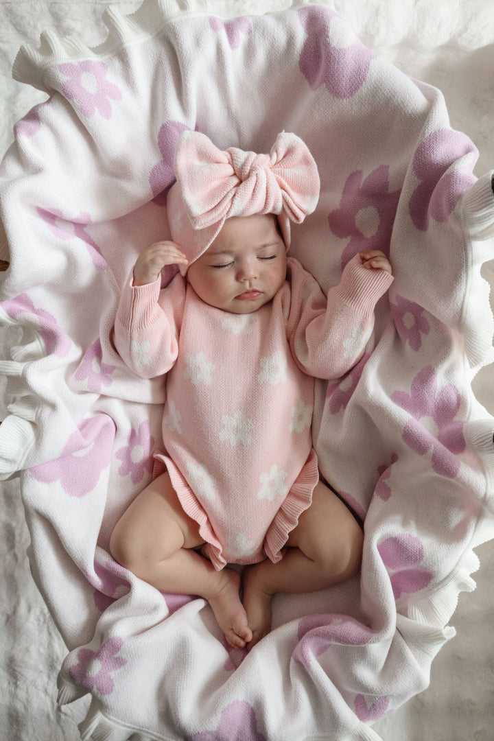 Flora Frill Blanket | Orchid