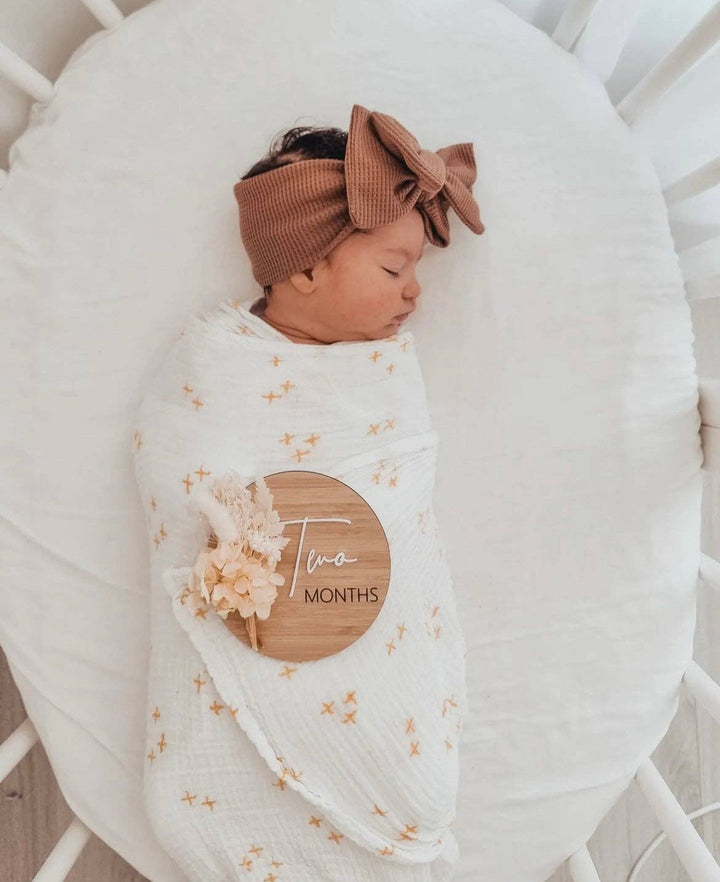 Chunky Waffle Bow Headband - Walnut