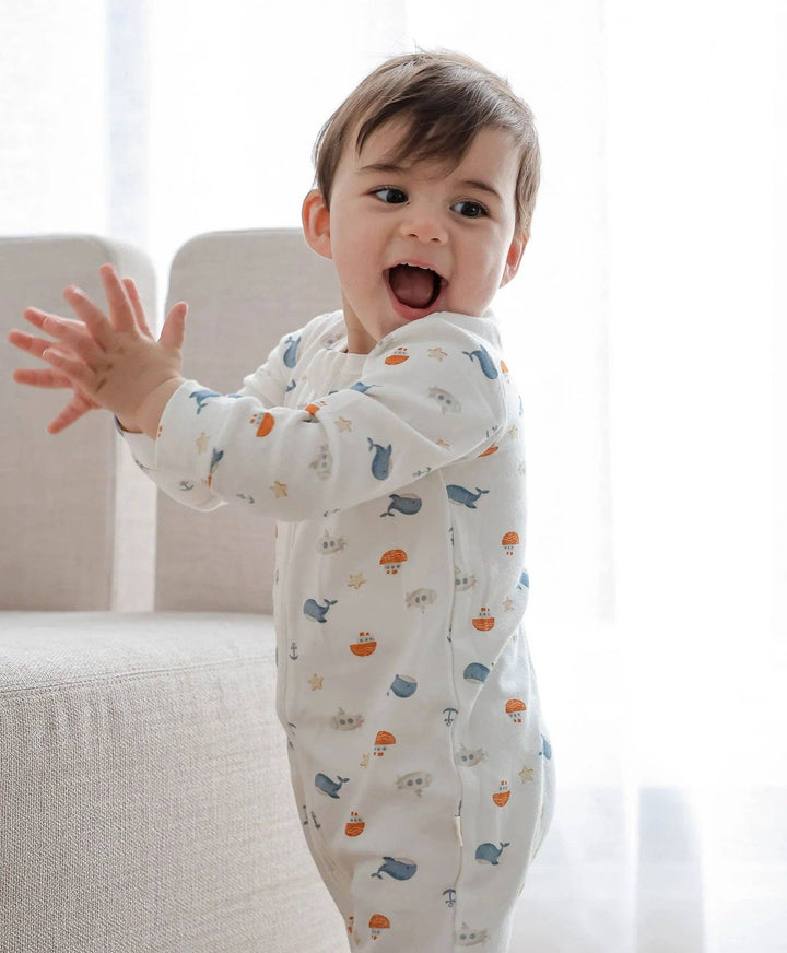 Organic Cotton Growsuit - Sea
