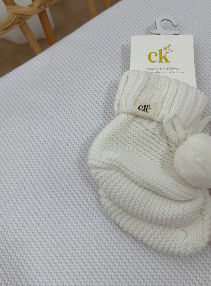 Baby Knit Booties | Milk Poms