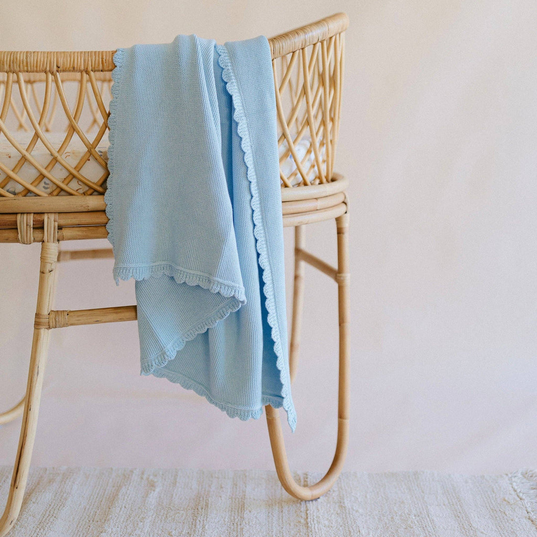 Heritage Knit Blanket | Traditional Blue