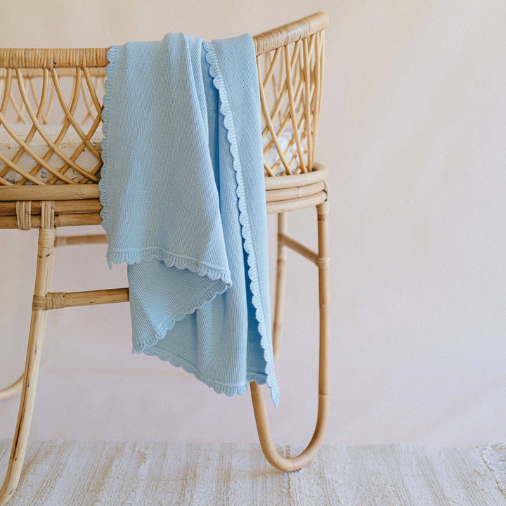 Heritage Knit Blanket | Traditional Blue