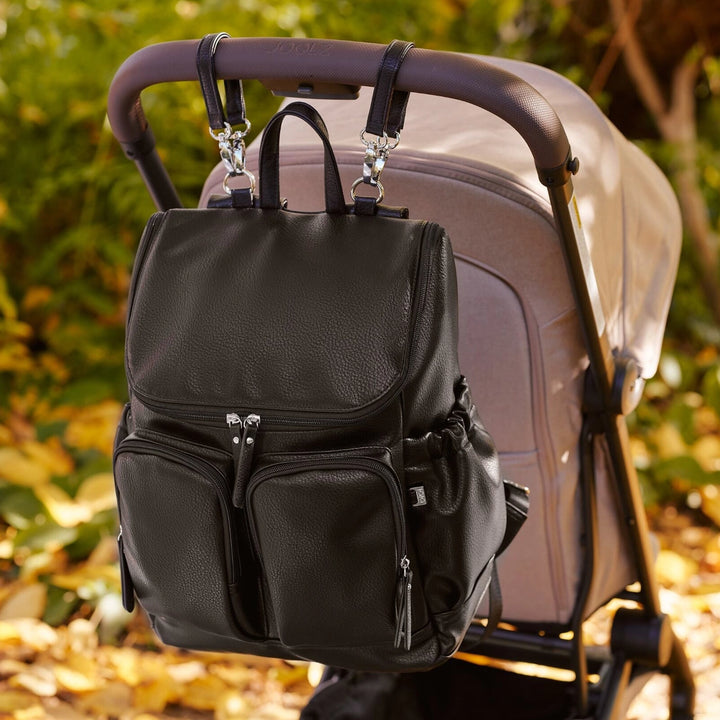 Nappy Backpack | Signature - Black Dimple Vegan Leather