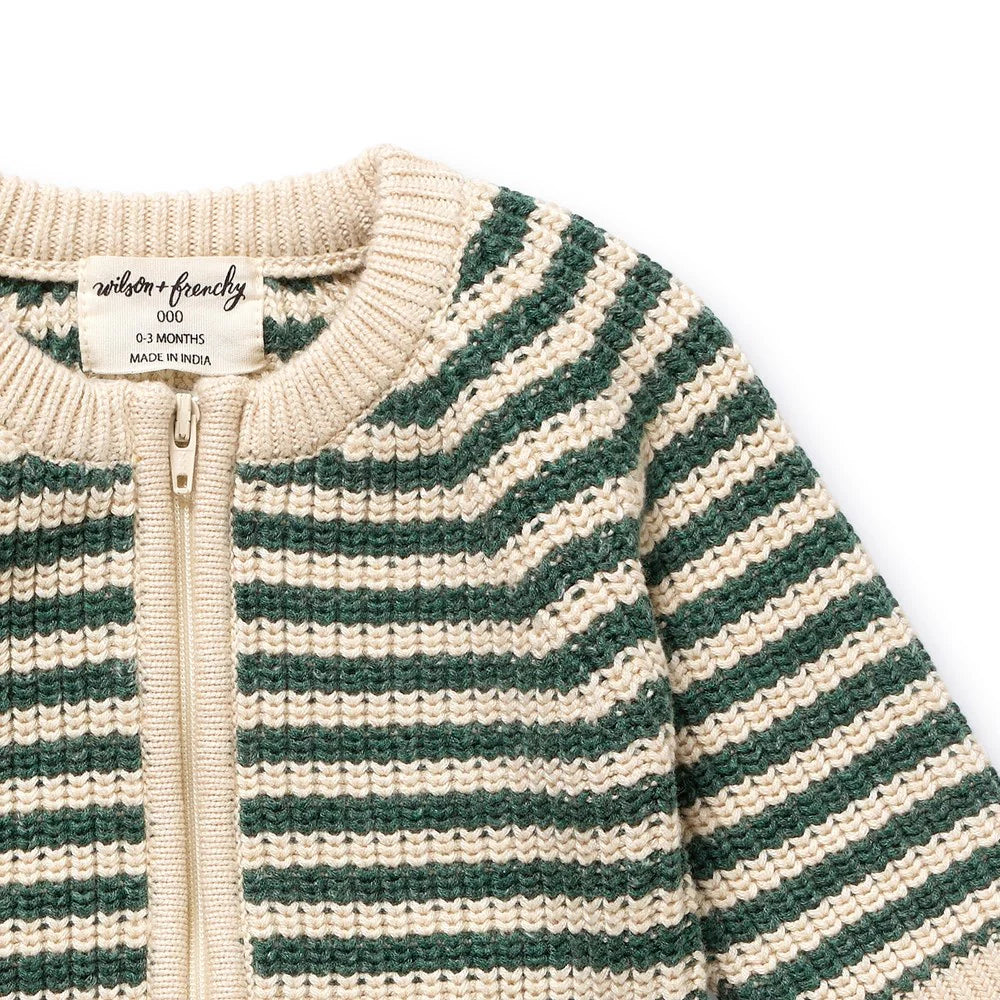 Growsuit | Organic Knitted - Clover Stripe