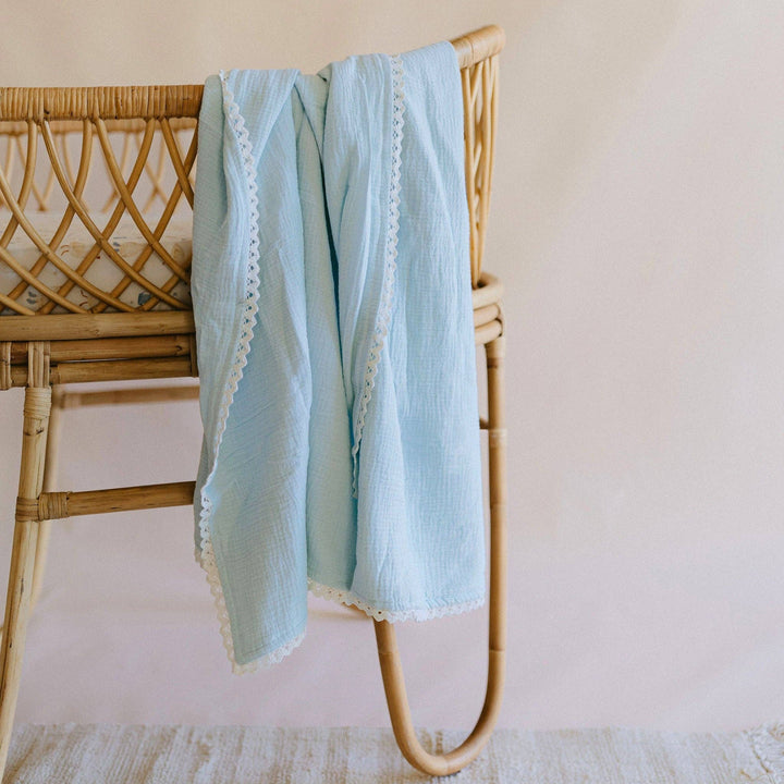 Classic Muslin Blanket | Soft Blue