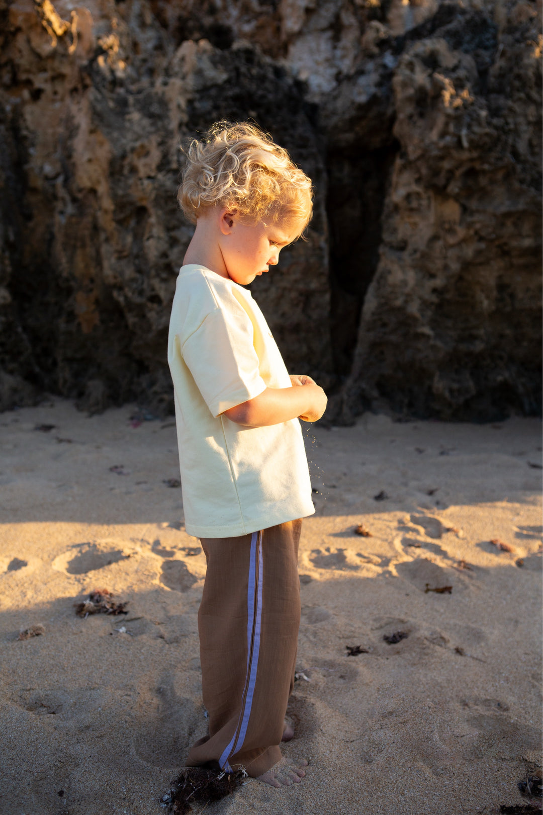 Pants | Linen Racer Stripe - Purple