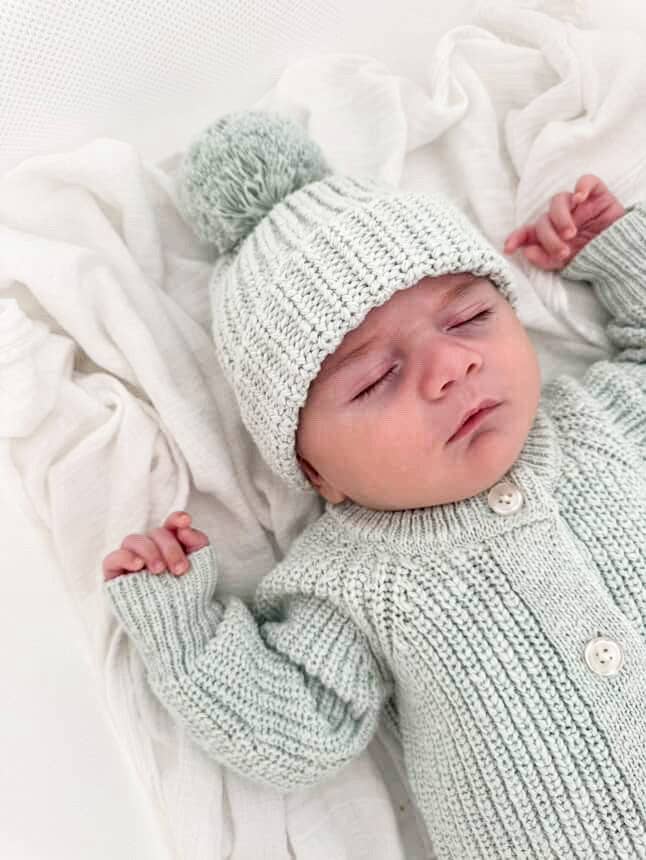 Textured Cotton Long Romper | Sea Mist