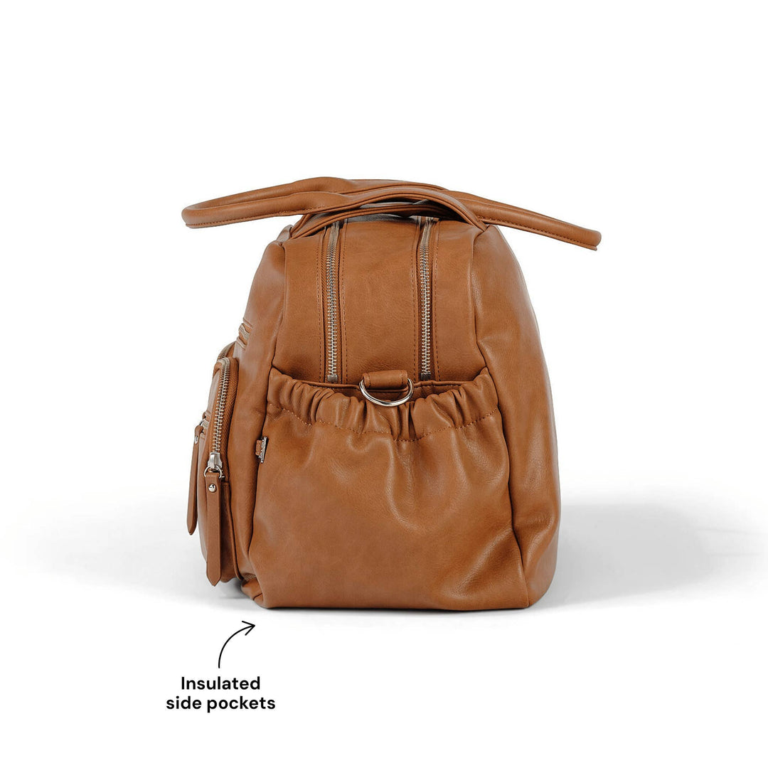 Carry All Nappy Bag - Tan Vegan Leather