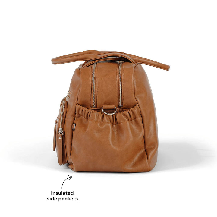 Carry All Nappy Bag - Tan Vegan Leather