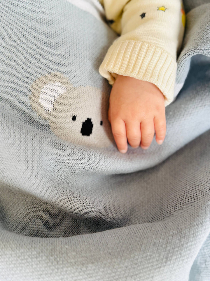 Cotton Knitted Blanket - Koala