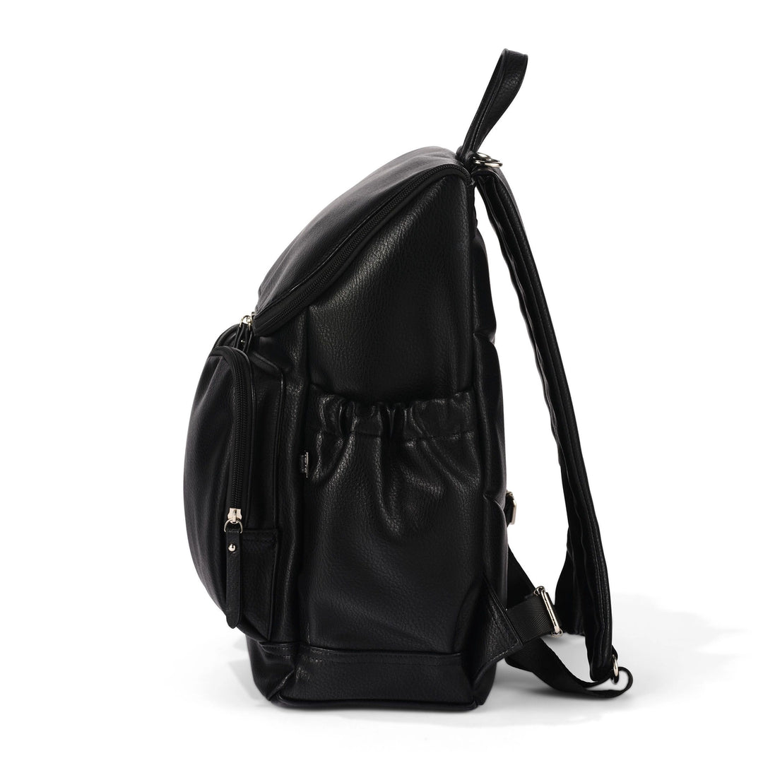 Nappy Backpack | Signature - Black Dimple Vegan Leather