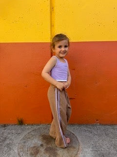 Pants | Linen Racer Stripe - Purple