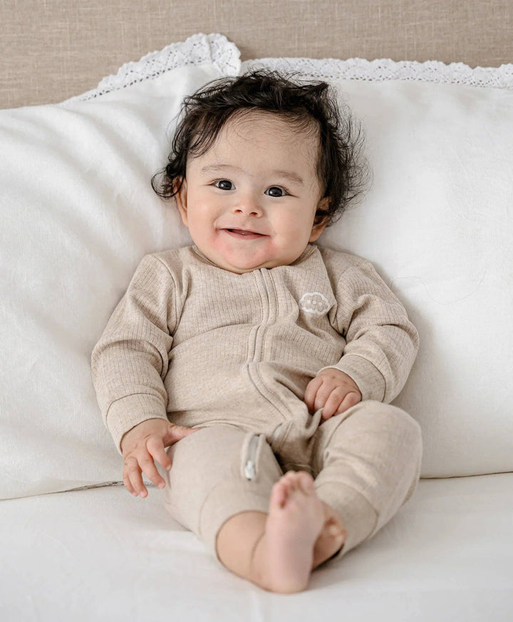 Organic Cotton Growsuit - Heather Oat