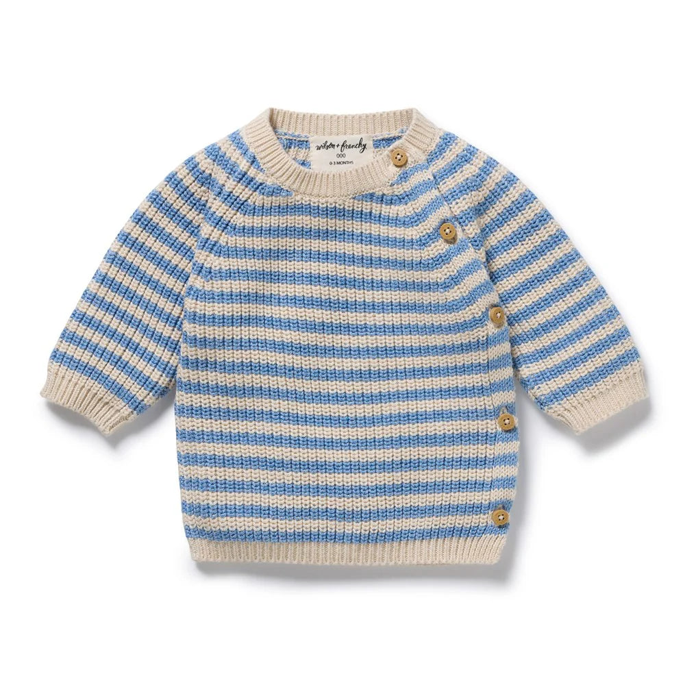 Kimono Cardigan | Organic Knitted - Frosted Blue