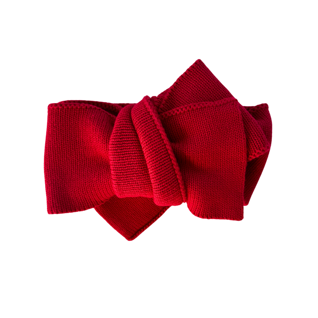 Knit Oversized Topknot | Rudolph Red