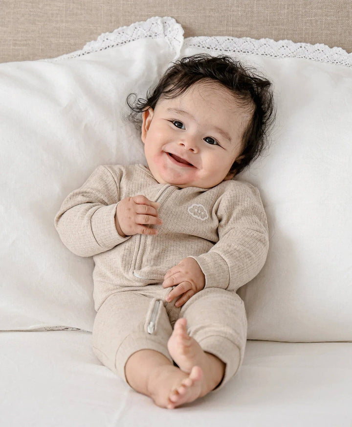 Organic Cotton Growsuit - Heather Oat