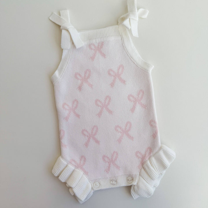 Summer Bow Frill Romper | Milk