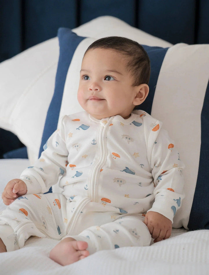 Organic Cotton Growsuit - Sea